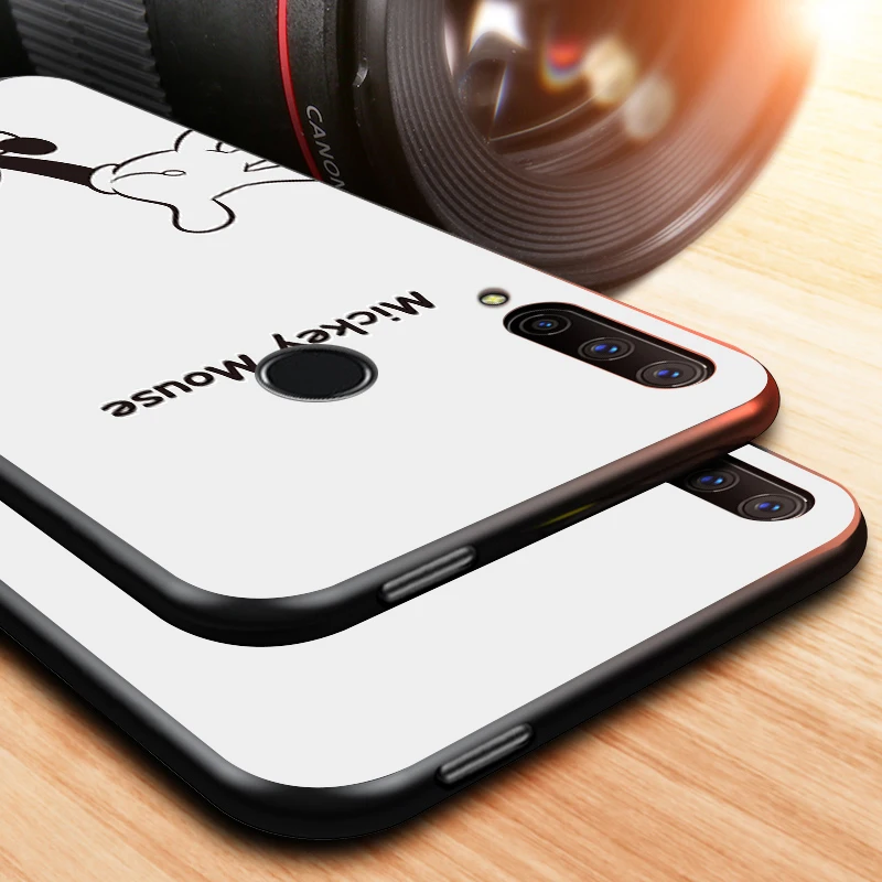 

Mickey black and white for Huawei Honor 30 20 10 9S 9A 9C 9X 8X MAX 10 9 Lite 8A 7C 7A Pro Silicone Black Phone Case
