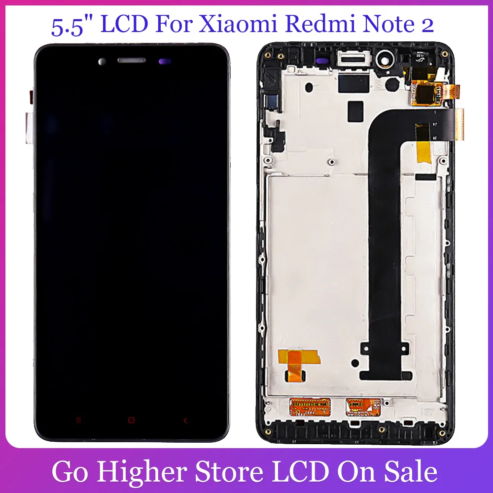 ЖК-дисплей 5 дюйма для Xiaomi Redmi Note 2 с сенсорным экраном в сборе запасная часть Hongmi |