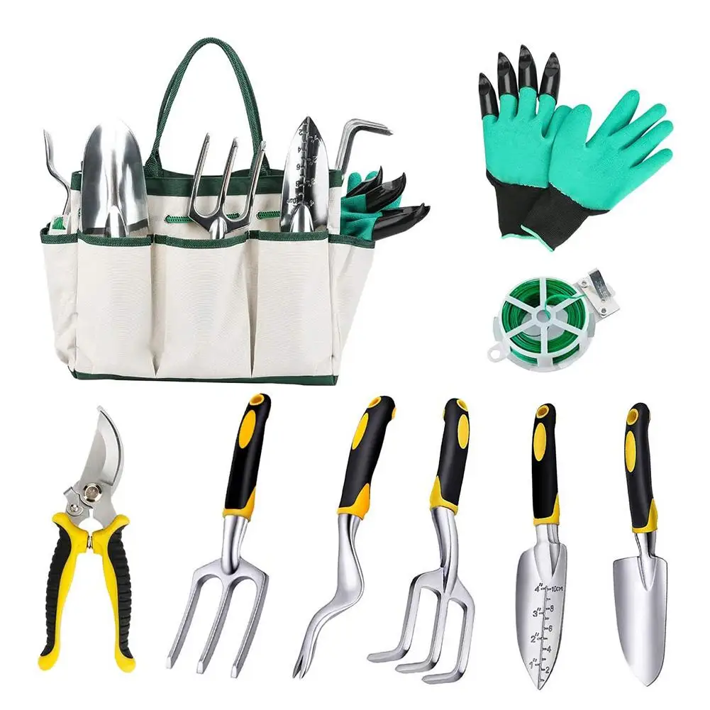 

9Pcs/Set Garden Tools Rake Shovel Cutter Gloves Tie Wire Gardening Tool Kits