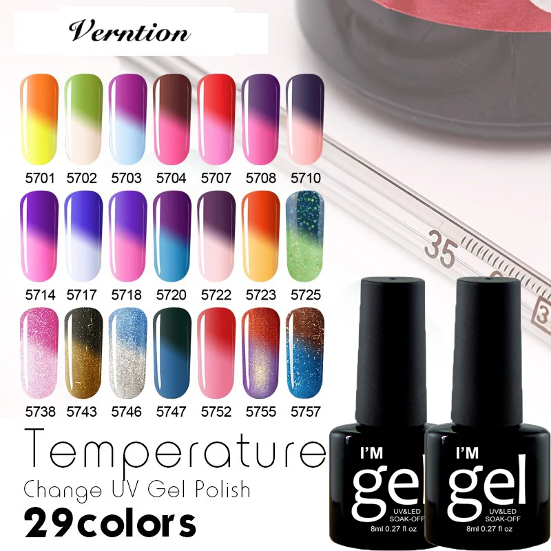 8 мл термостойкий Гель лак для ногтей меняющий цвет УФ гель гибридный гвоздь