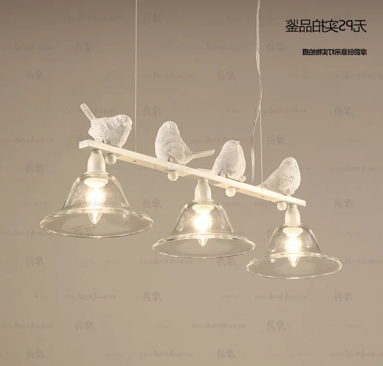 

Nordic Modern Led Iron Bird Pendant Light Lamp Simplebar Glass Lampshade Dining Room Bedroom Hanging Lighting Shade Bed Ing