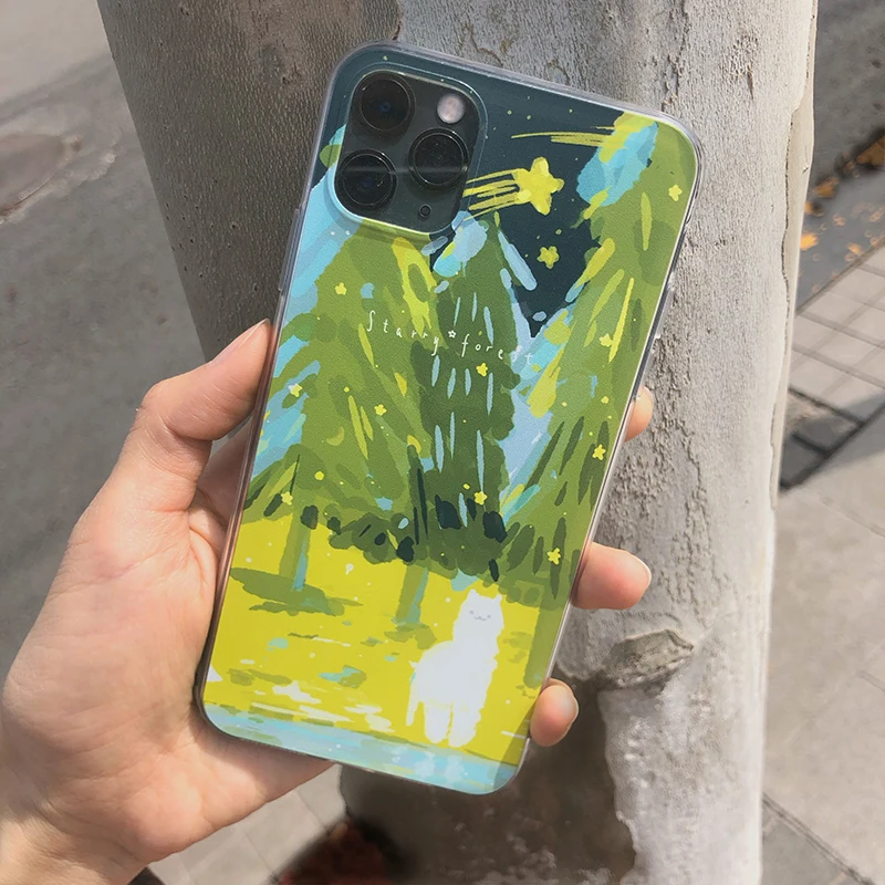 Starry Forest Чехлы для iPhone11promax 7p 8p XS XR милый Альпака дизайн художника иллюстрация
