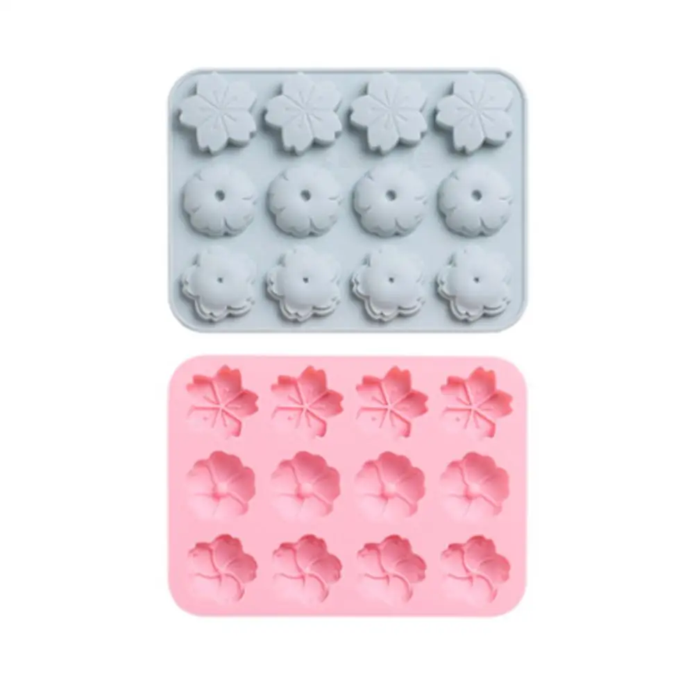 

12 Flower Shaped Silicone Cake Mould Jelly Pudding Chocolate Ice Cube Oven Mould Baking Cake Fudge Decoration Too