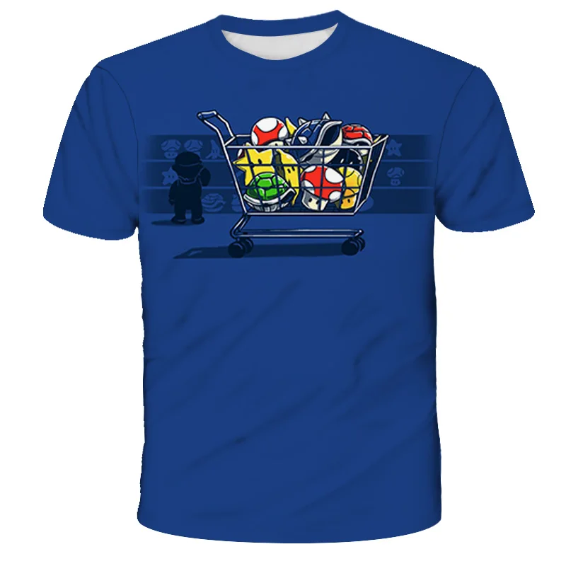 

The New Children Cartoon Mario Game t shirt Kids Boys Anime 3D T Shirt O-Neck Clothes 2020 Summer Fashion Casual Tops 4T-14T