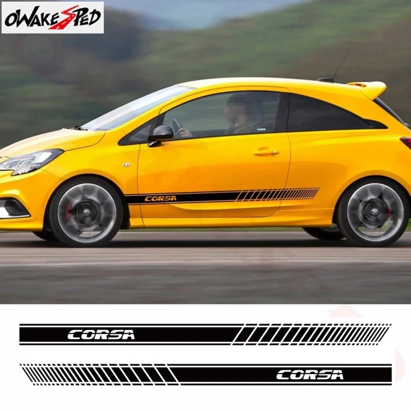 2 шт. стайлинга автомобилей боковой двери юбка в полоску Декор Стикеры Авто