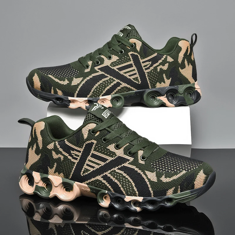 

MIlitary Green Men Hiking Camouflage Work Shoes Unisex Mesh Ourdoor Rock Climbing Sneakers Women Autumn Trekking Hunting Boots