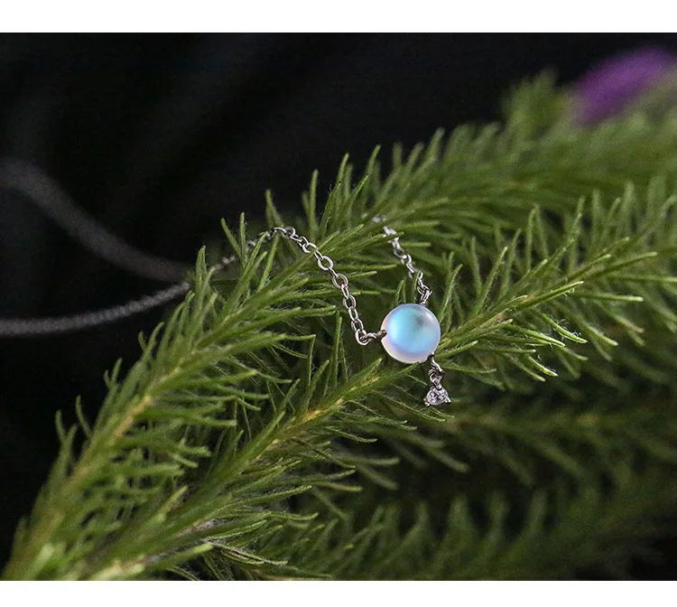 Ожерелье из стерлингового серебра S925 пробы с светящейся цепочкой ключицы для