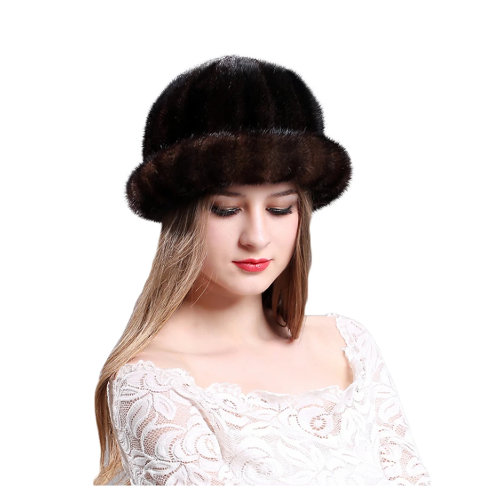 

Зимние шапки, женские повседневные милые вязаные шапки, шапка, теплые шапки из натурального меха норки, роскошные женские зимние шапки