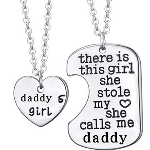 Подвеска в форме сердца для папы и девочки 2 шт./компл. семейный аксессуар