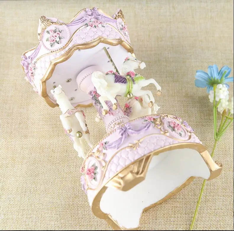 720 вращающаяся троянская музыкальная шкатулка освещение креативное