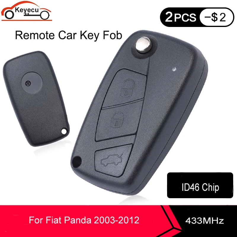 Запасной 3 кнопочный пульт дистанционного управления Keyecu черный 433 МГц чип PCF7941