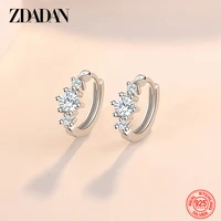 zdadan new 925 sterling silver small round zircon earrings for women wedding jewelry gifts