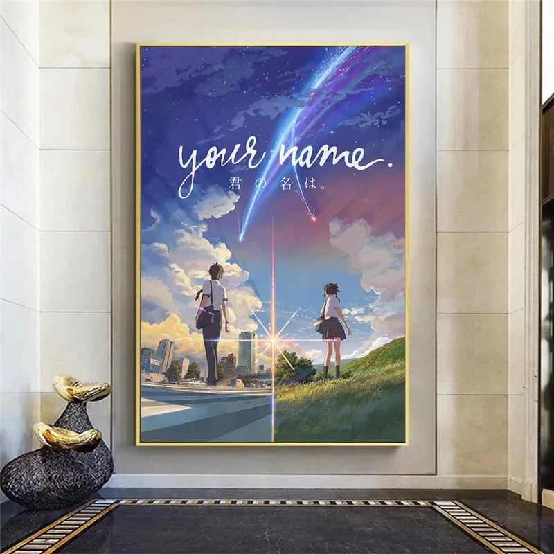 

Manga Anime Movie Your Name By Canvas Printing Posters and Prints Cartoon Love Wall Art Pictures Cuadros for Living Room Decor