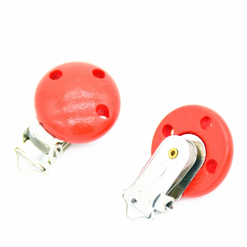 5 шт./лот деревянные детские для малышей красная соска держатель зажим младенцев