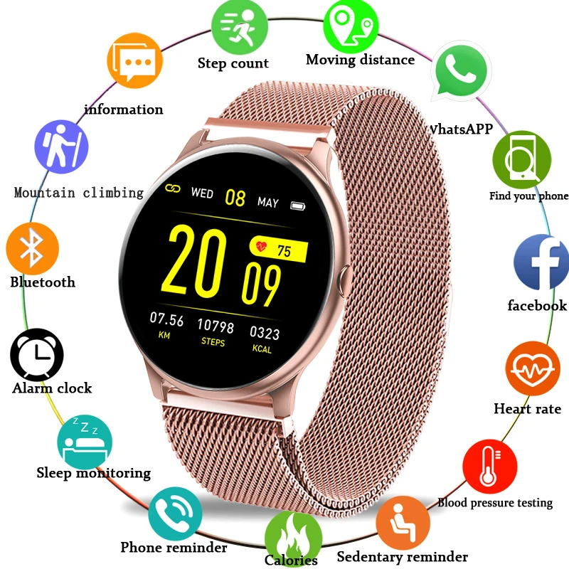 Special Offers LIGE 2020 New Color Screen Smart Watch Women men Multifunctional Sport Heart Rate Blood Pressure IP67 Waterproof Smartwatch +Box