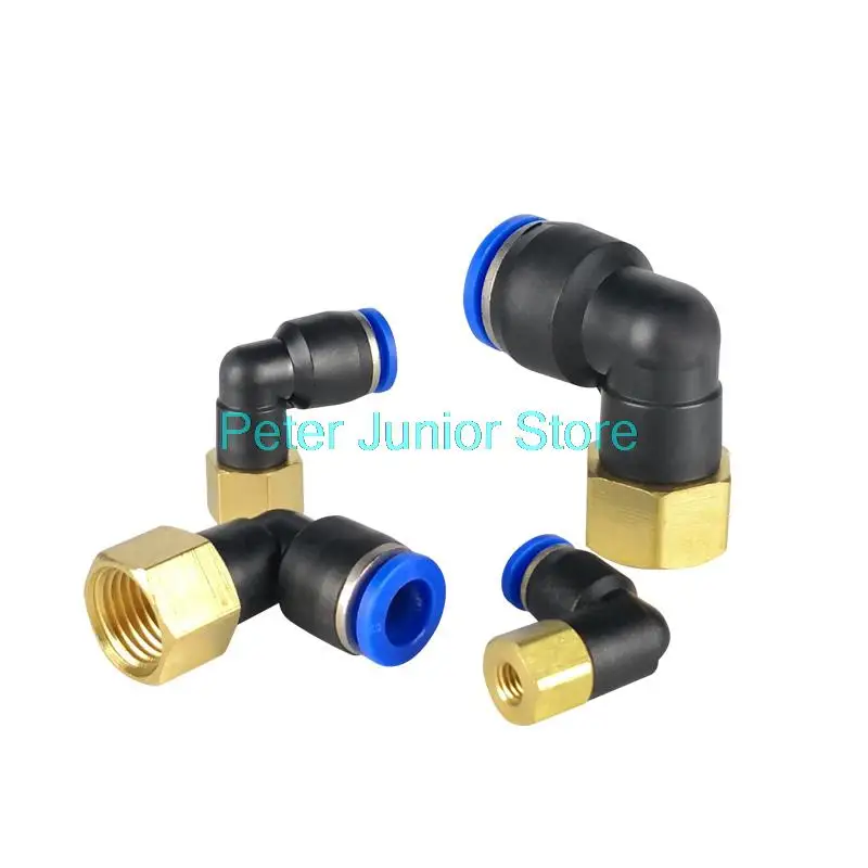 

1Pc PLF Air Tube Hose OD 4 6 8 10 12mm to M5 1/8" 1/4" 3/8" 1/2" BSP Threaded Female Pneumatic Elbow Connector Push In Fitting