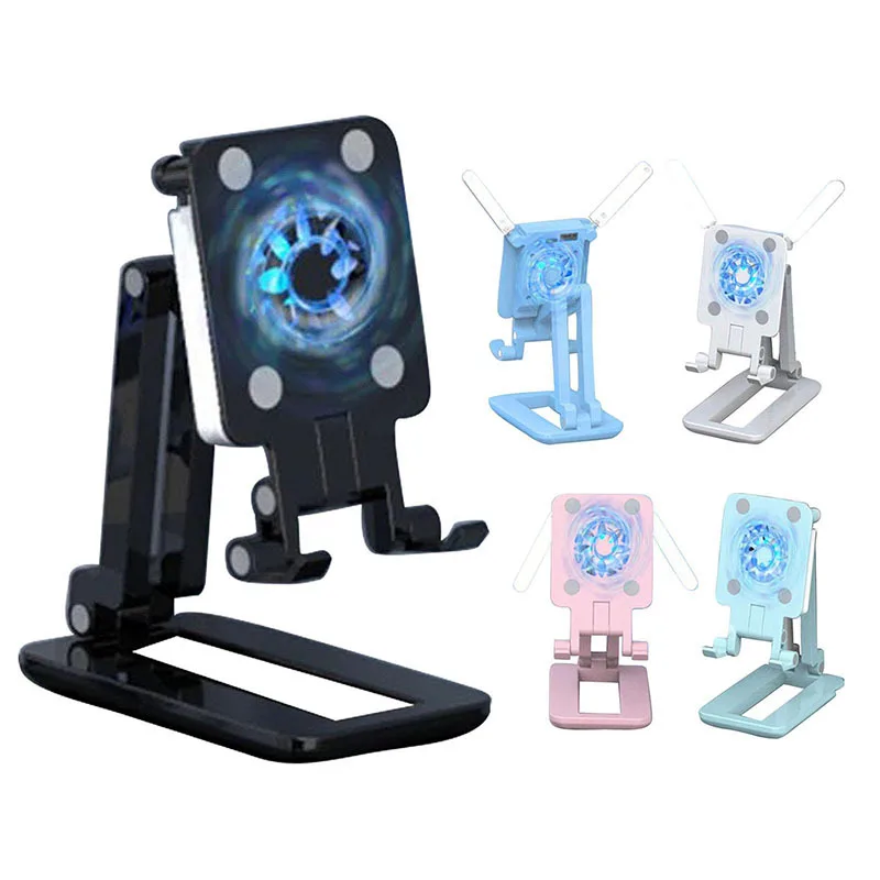 seenda adjustable phone holder with light phone stand with cooling fan multi function fill lamp support for 11inch phone tablet free global shipping
