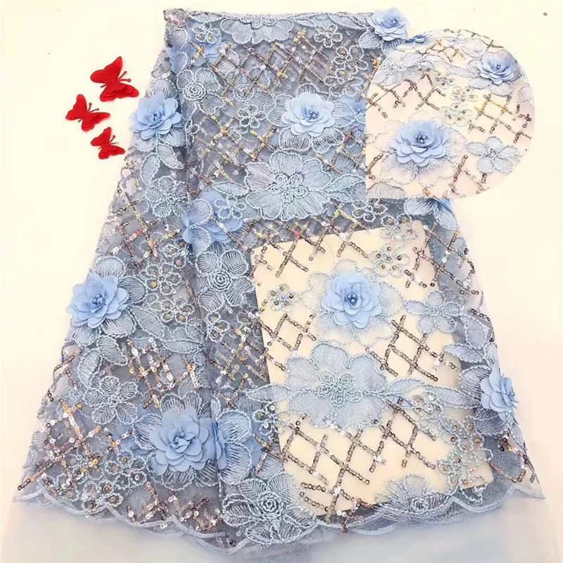 Новейшая французская кружевная ткань с 3d бисером и цветочной вышивкой