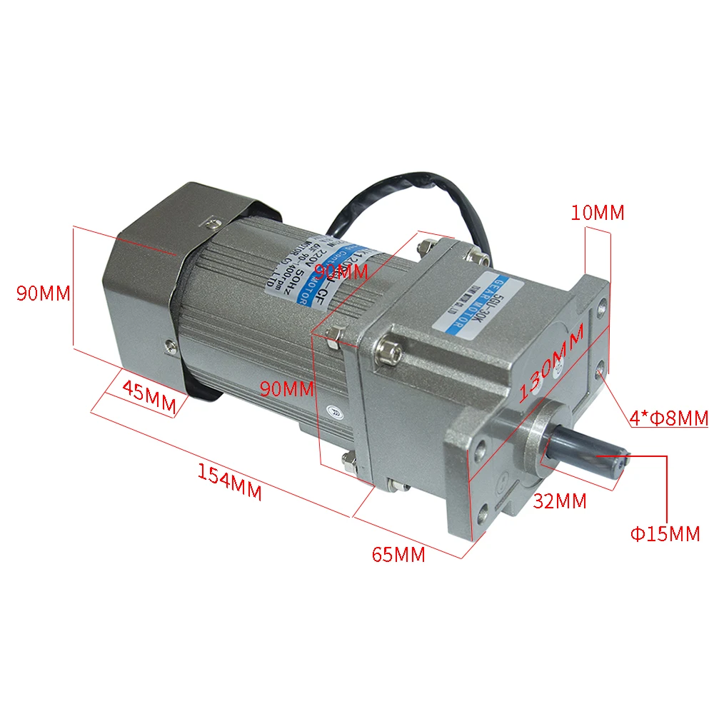 

AC Gear Motor 110V/220V High Torque With 5GUD Gearbox AC Gear Motor 120W 7.5/15/23/34/54/75/108/150/180/270/450Rpm AC120-5GUD