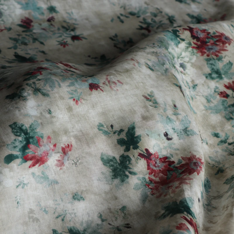 LYMD пион Высококачественное натуральное чистое белье из рами ткань летняя тонкая