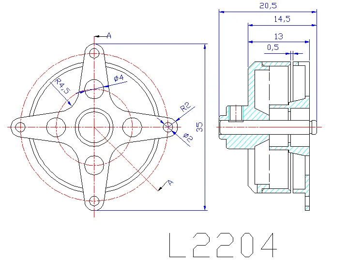 L2204 2204 1800KV бесщеточный двигатель 2-3S для RC Самолет с фиксированным крылом KT F3P