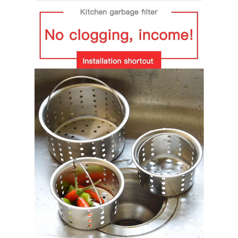 Stainless Steel Basket Floor Drain Sink Filter Waste Plug Bathroom Odor-proof Leak Tool Kitchen Accessories | Дом и сад