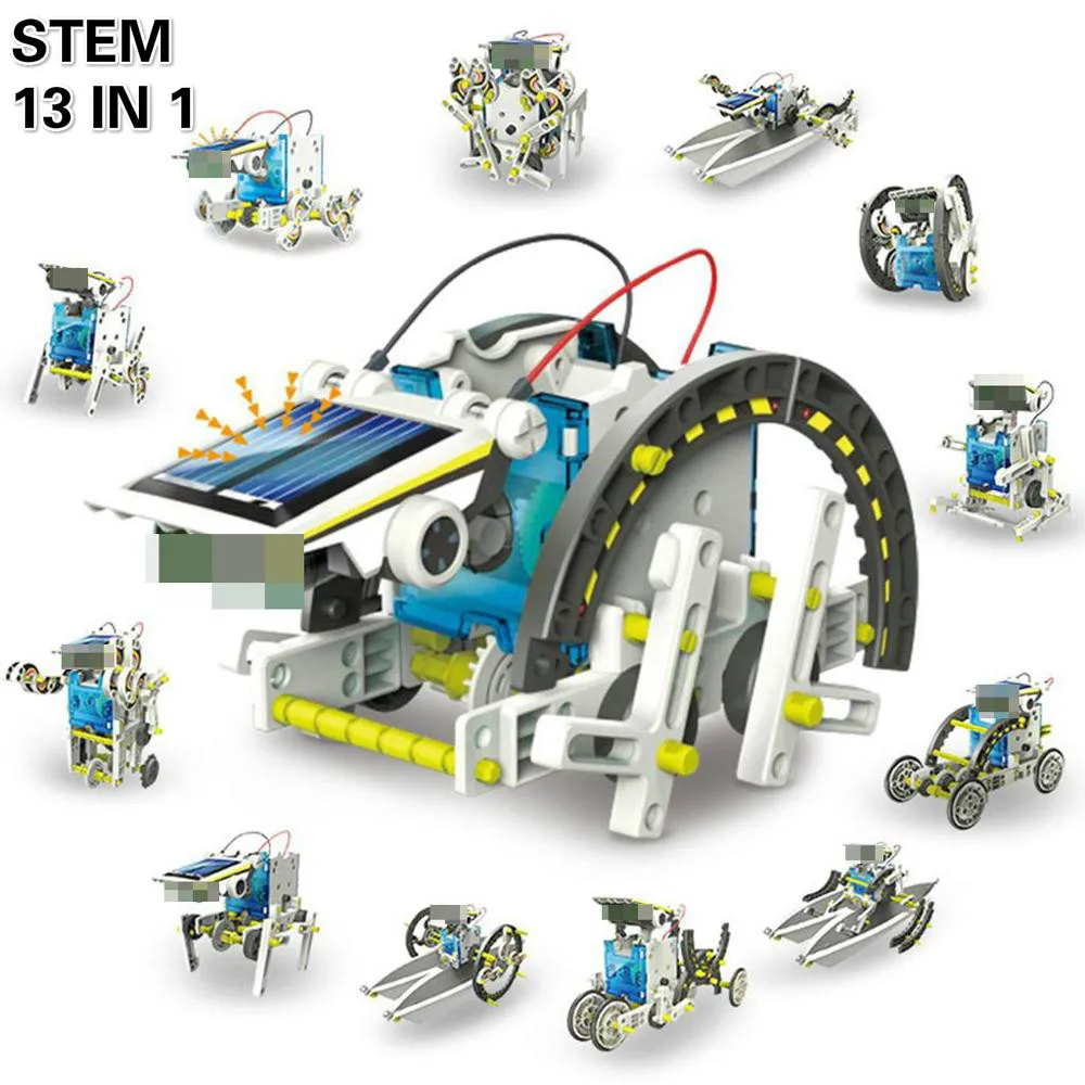 Робот на солнечной энергии 13 в 1, Набор «сделай сам», игрушки для обучения, научных экспериментов, технологические Игрушки для мальчиков и де... от AliExpress WW