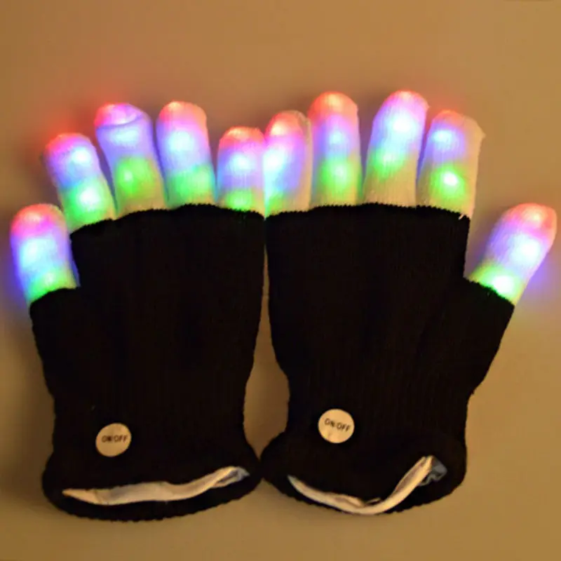1pcs Winter Novelty Party Glow Supplies Glowing Gloves LED Rave Flashing Glove 7 Mode Halloween Dropship | Дом и сад