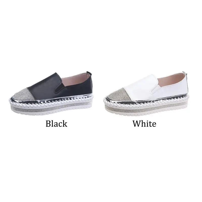 

2021 Women Flat Glitter Sneakers Casual Female Pu Leather Bling Platform Comfortable Plus Size Vulcanized Shoes Zapatillas Mujer