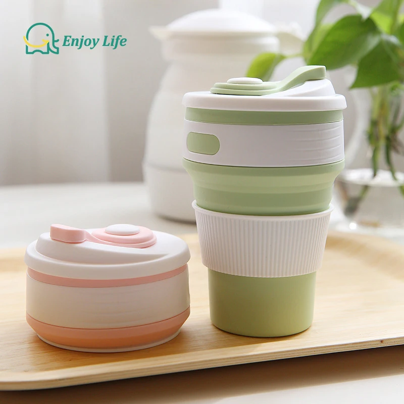 Креативная Складная Силиконовая кружка для кофе портативная дорожная бутылка