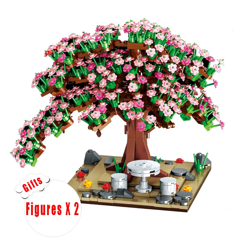 

Модель вишневого дерева Idea, строительные блоки, подвижный персонаж, 2 куклы, декоративные украшения для девочек, детские развивающие игрушк...