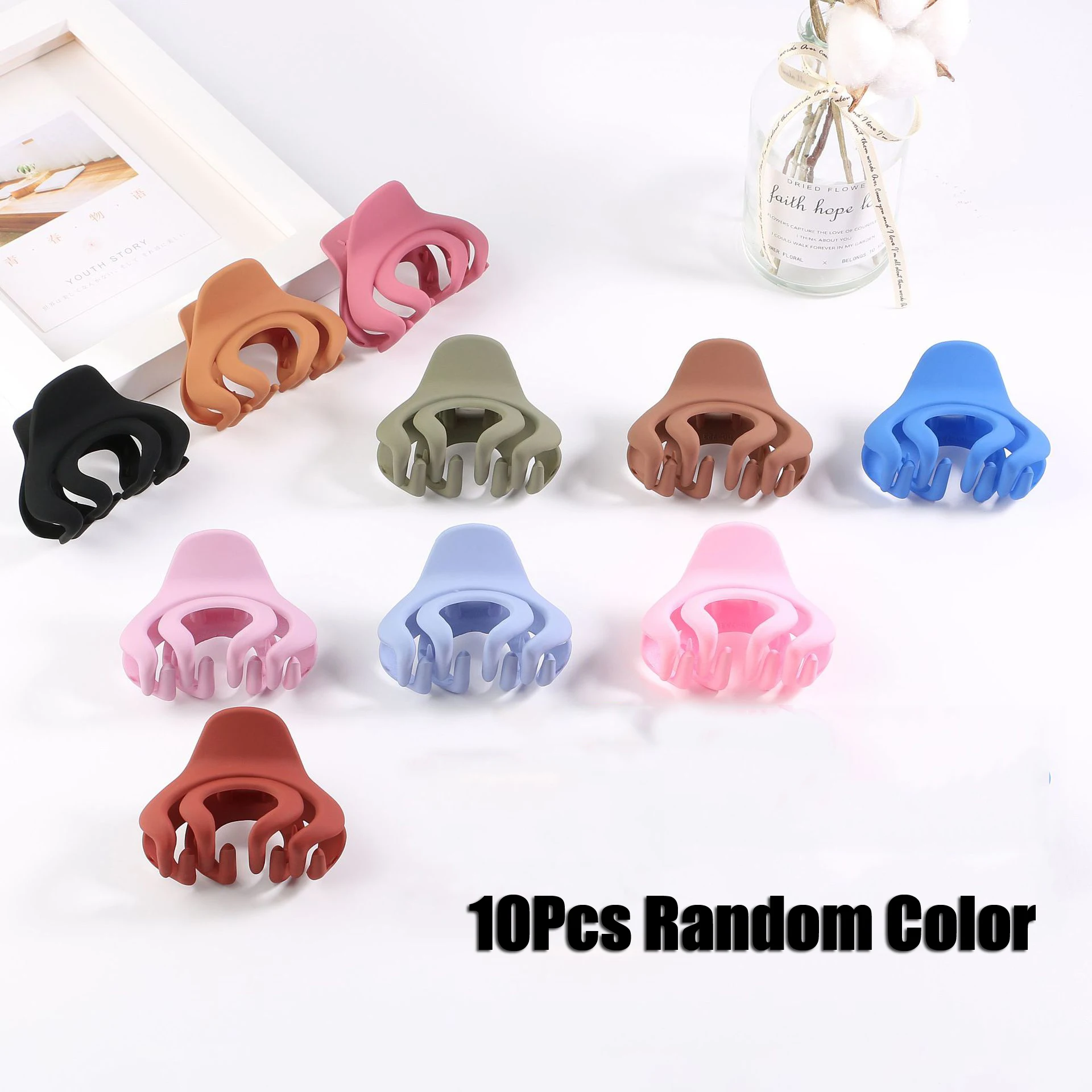 

10pcs Small Hair Clips For Women Girls Kids Tiny Hair Claw Clip For Thin/medium Thick Hair Jaw Clips Matte Octopus Clip Nonslip