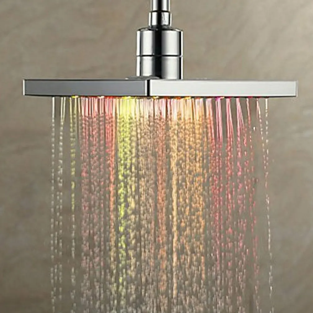 Насадка для душа Квадратный светодиодный смеситель ванны дождевая насадка из