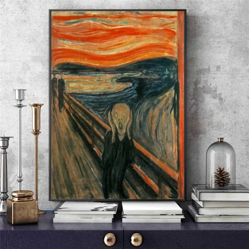 

Edvard Munch The Scream Famous Canvas Art Paintings Reproductions Abstract Classical Scream Wall Posters Cuadros Home Decoration