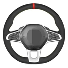 Чехол рулевого колеса автомобиля мягкий короткий параграф ручной работы черная замша для Renault Clio 5 (V) 2019-2020 зои 2019-2020 Captur аксессуары