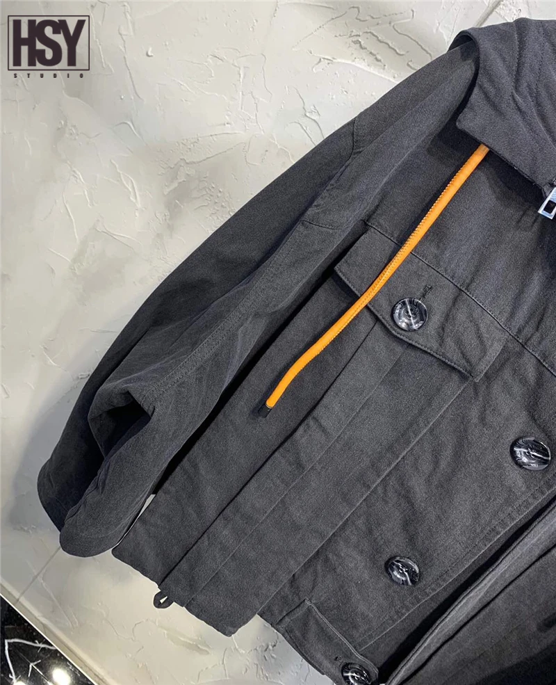 【HSY Studio】 2019 осенней Новой модной женской обуви пальто Кепка-капюшон деталь