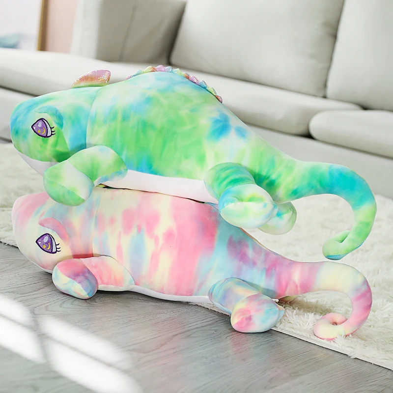 

120cm Giant Plush zard Cute Stuffed Animal Colour Dinosaur Dolls Toys Soft Pillow chameleon Toys For Child Birthday Xmas Gifts