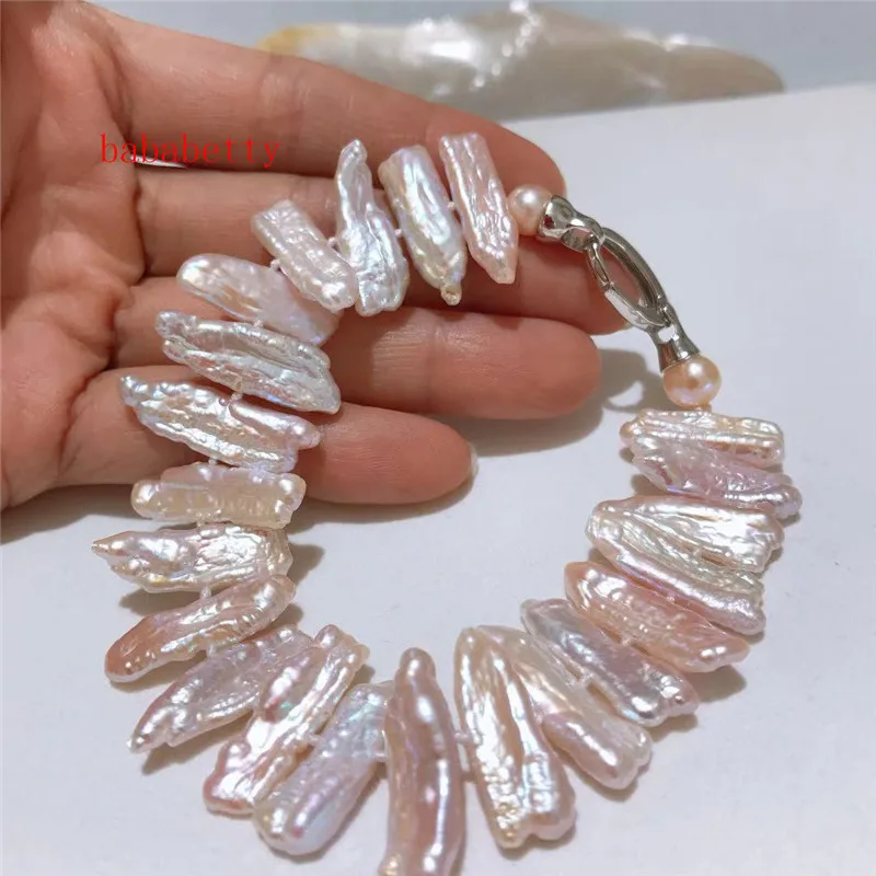 Новый натуральный пресноводный нерегулярный чужой жемчуг разноцветный браслет