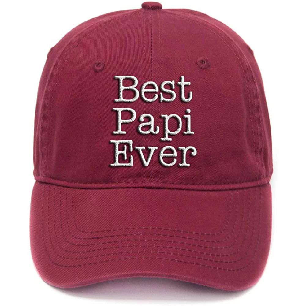 

Lyprerazy Flock Printing for Grandpa Best Papi Ever Washed Cotton Adjustable Baseball Cap