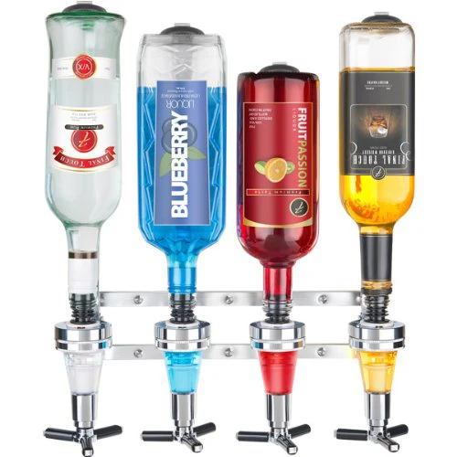 

4-Head Liquor Dispenser Wall Mounted Liquor Dispenser Beverage Wine Racks Cocktail Dispenser Wine Holder