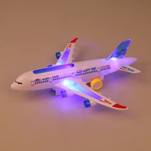New DIY Assembly Airbus Aircraft Autopilot Flash Sound Aircraft Music Lighting Toys Electric Airplan