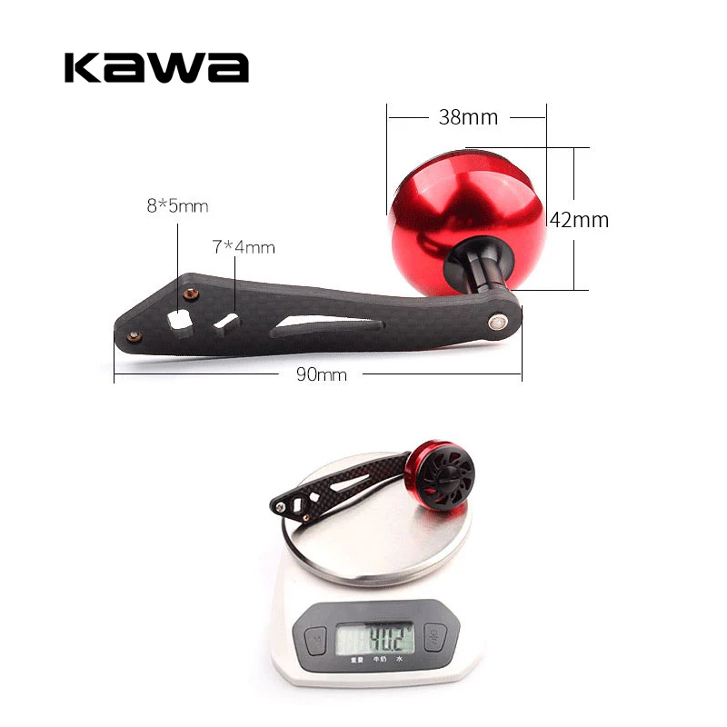 Кава Рыболовная катушка с ручкой углеродное волокно для Daiwa Abu и Shimano каплями воды