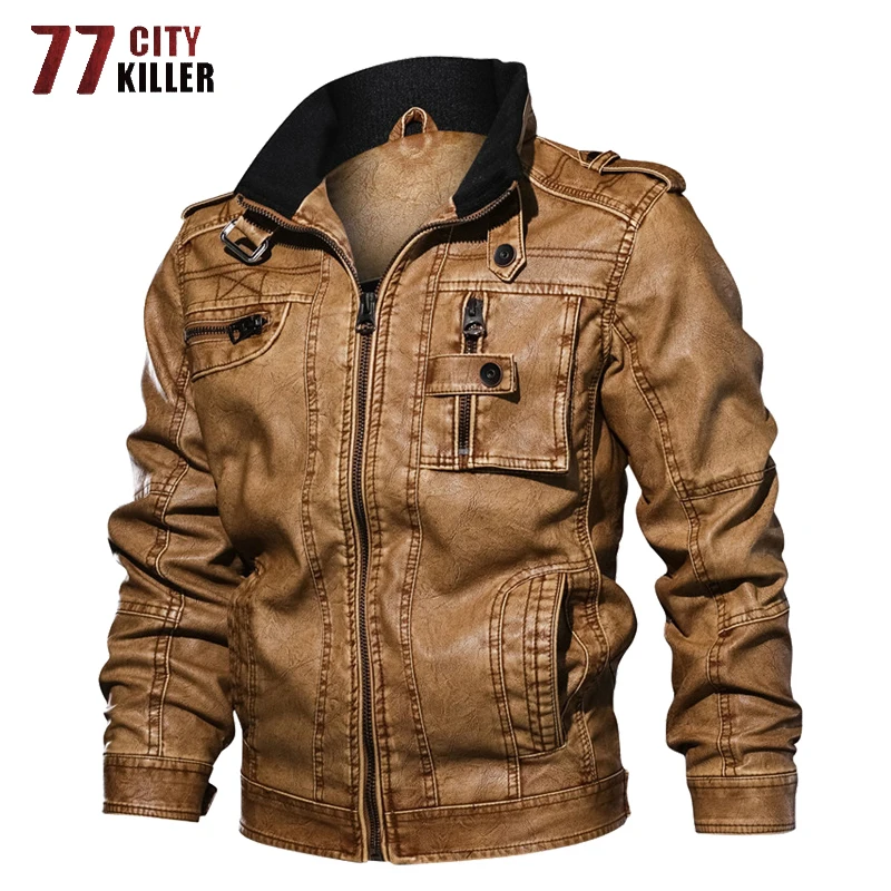 77City Killer 7XL Прямая поставка PU куртка Мужские Мотоциклетные Куртки из