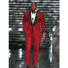 New Burgundy 2 Pieces Men's Suit 2021 Slim Fit Best Man Formal Wedding Party Suits Custom Made (Blazer+Pants) Costume Homme (2)