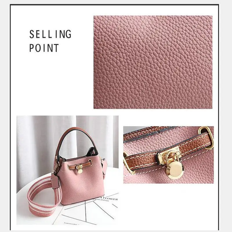 

PU leather Bucket Bags For Women 2019 Solid color Crossbody Bags Lady Travel Purses and Handbags Female Shoulder Messenger Bag