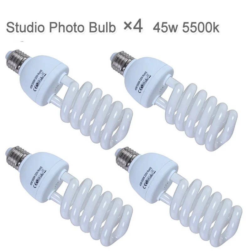 

Лампа для фотоссветильник емки 220 В, 110 В, 45 Вт, 5500 к, E27, 4 шт.