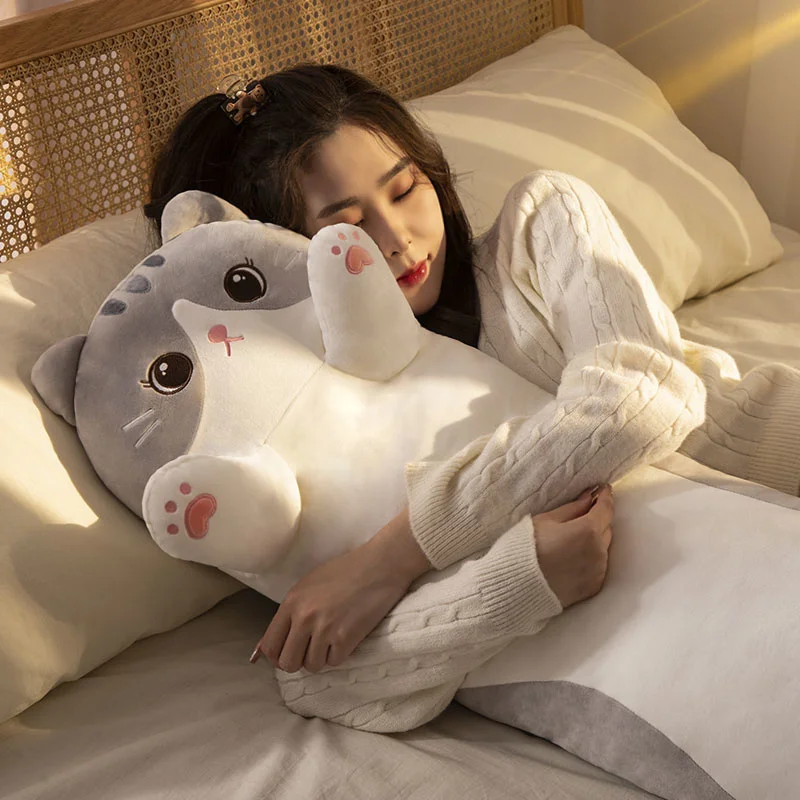 

Cat doll pillow girl sleeping Plush Doll soft pillow leg clamping doll