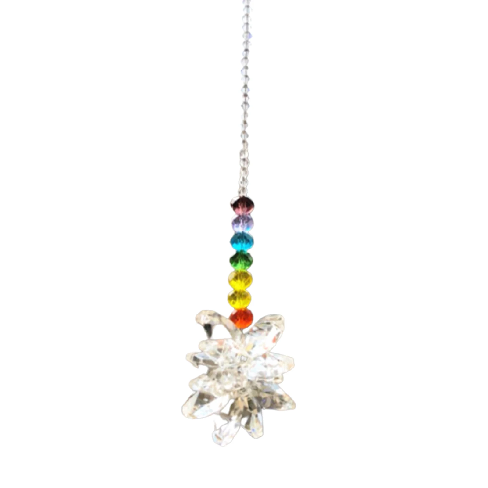 

Multicoloured Crystal Ball Pendant Car Charm Pendant Wall Window Hanging Ornament with Rainbow Bead L9