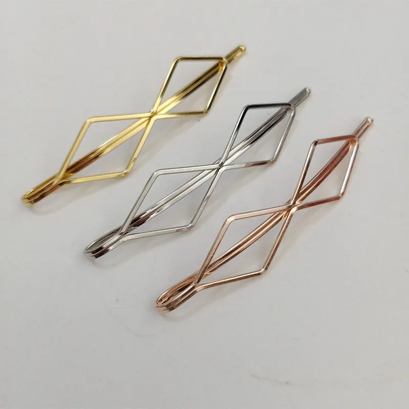 

Retro Japanese and Korean Double Diamond Ladies Hairpin Side Clip Top Clip Bangs Clip Barrettes Headwear Accessories