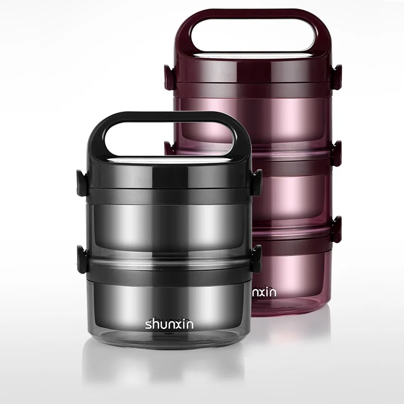 304 Портативный Ланч бокс из нержавеющей стали изолированное рисовое ведро 3 этажа